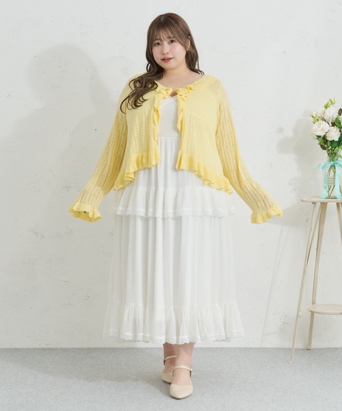 Louiosy（ルオシー）の「【Louiosy】【大きいサイズ】ティアードフリルキャミワンピース（ワンピース・レディース・ブラック/アイボリー/ライトブルー・4L/3L/X-LARGE）」の21枚目の写真
