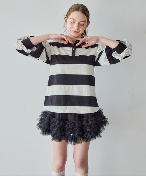etre loin(エトルワン)の「ラグビーシャツ&フリルパンツスカート / Rugby shirt and frill pants skirt(シャツ/ブラウス・レディース・グレー/グリーン/ブラック・M)」の22枚目の写真