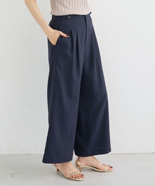 le.coeur blanc(ルクールブラン)の「【手洗い可】タンブラーブッチャータックワイドパンツ(その他パンツ・レディース・ベージュ/ネイビー/サックスブルー・38/36)」の13枚目の写真