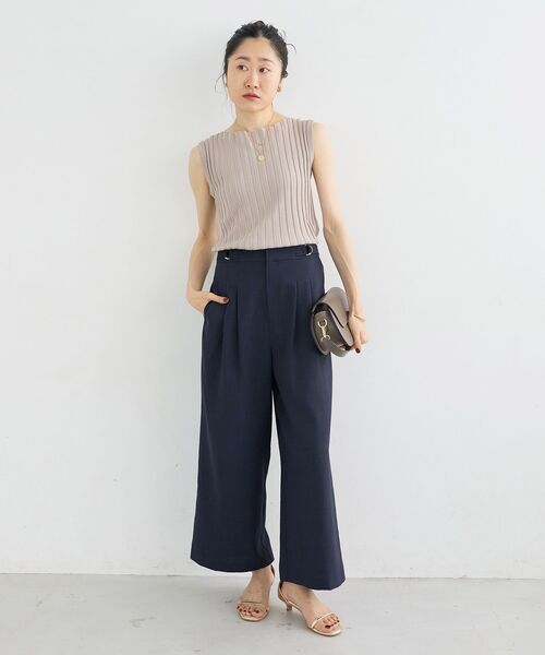 le.coeur blanc(ルクールブラン)の「【手洗い可】タンブラーブッチャータックワイドパンツ(その他パンツ・レディース・ベージュ/ネイビー/サックスブルー・38/36)」の17枚目の写真