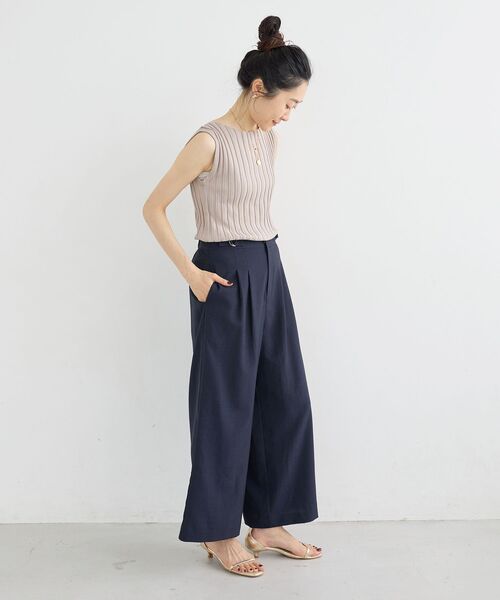 le.coeur blanc(ルクールブラン)の「【手洗い可】タンブラーブッチャータックワイドパンツ(その他パンツ・レディース・ベージュ/ネイビー/サックスブルー・38/36)」の20枚目の写真
