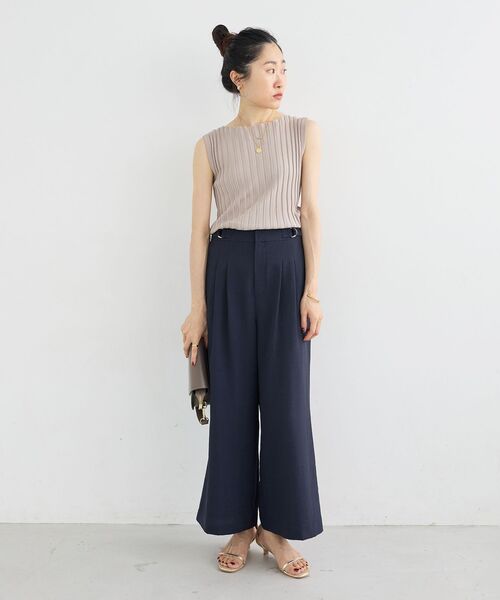 le.coeur blanc(ルクールブラン)の「【手洗い可】タンブラーブッチャータックワイドパンツ(その他パンツ・レディース・ベージュ/ネイビー/サックスブルー・38/36)」の21枚目の写真