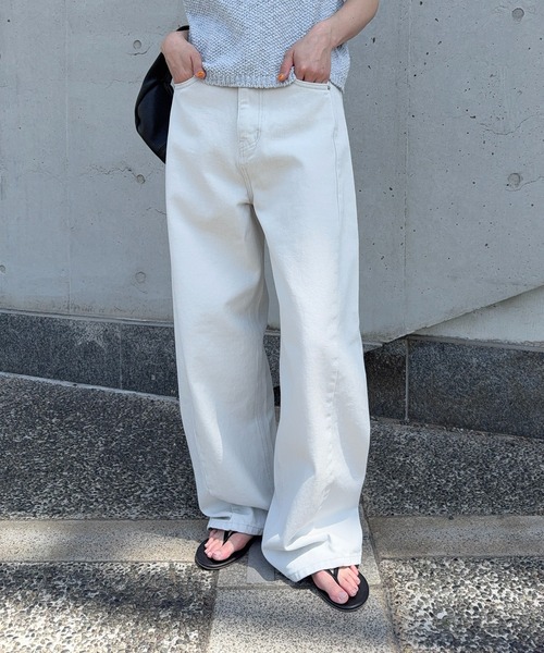 meilmada（メイルマダ）の「サイド切替カラーデニムパンツ（デニムパンツ・レディース・ライトグレー/ピンク・SMALL/MEDIUM/LARGE）」の9枚目の写真