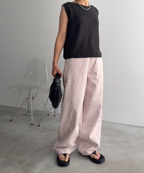 meilmada（メイルマダ）の「サイド切替カラーデニムパンツ（デニムパンツ・レディース・ライトグレー/ピンク・SMALL/MEDIUM/LARGE）」の18枚目の写真