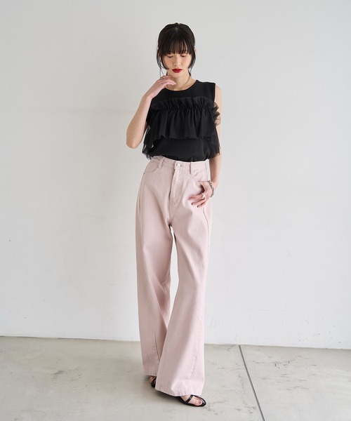 meilmada（メイルマダ）の「サイド切替カラーデニムパンツ（デニムパンツ・レディース・ライトグレー/ピンク・SMALL/MEDIUM/LARGE）」の19枚目の写真