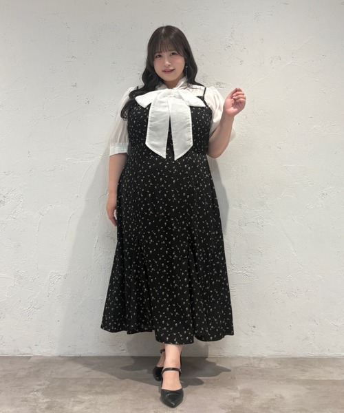 Louisy】【大きいサイズ】フロントギャザーマーメイドキャミワンピース 