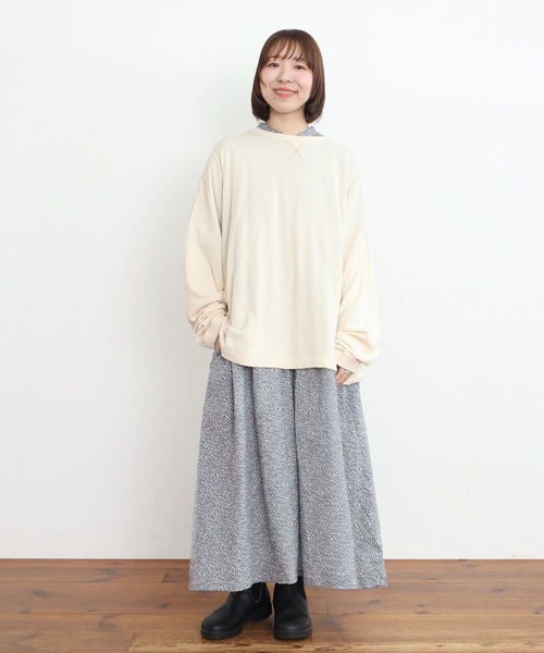 PAR ICI(パーリッシィ)の「製品染め ガーゼ裏毛BIGプルオーバー(Tシャツ/カットソー・レディース・オレンジ/アイボリー/グレー・FREE)」の10枚目の写真