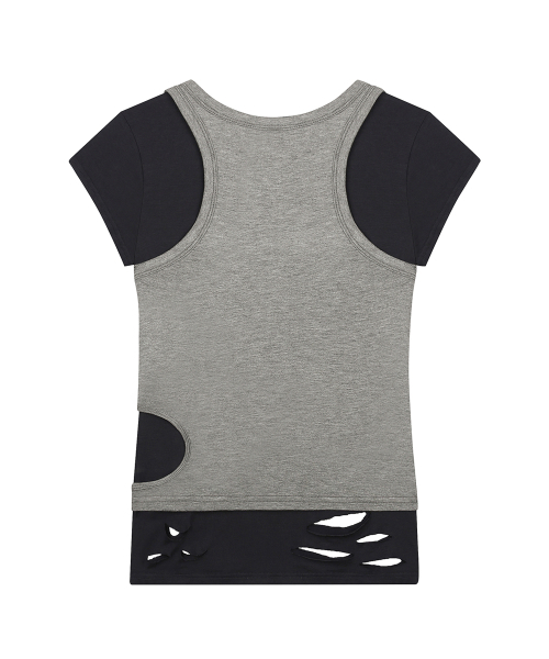 LUVISTRUE(ラヴイズトゥルー)の「SY DAMAGE LAYERED TEE(NAVY)(Tシャツ/カットソー・レディース・その他・FREE)」の3枚目の写真
