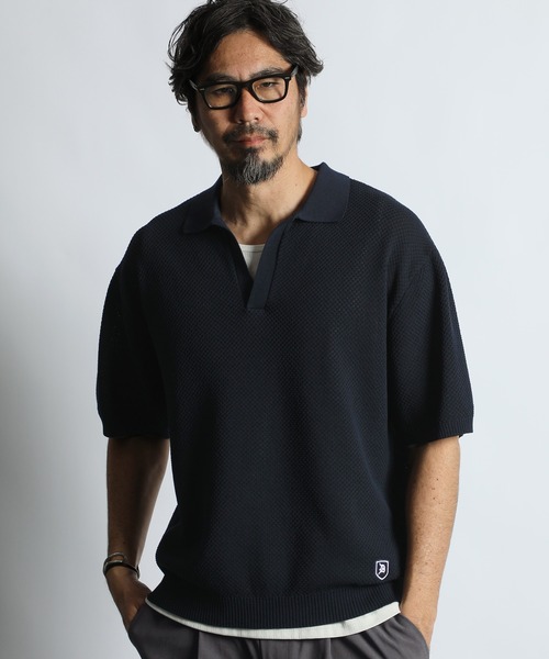 BCI COTTON MESH KNIT SKIPPER POLO：メッシュニット スキッパーポロ