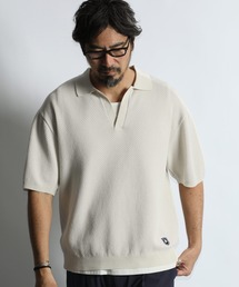 The DUFFER of ST.GEORGE（ザダファーオブセントジョージ）の「BCI COTTON MESH KNIT SKIPPER POLO:メッシュニット スキッパーポロ   ドライタッチ   軽量   サマーニット（ポロシャツ）」