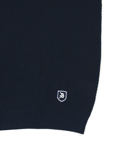 The DUFFER of ST.GEORGE（ザダファーオブセントジョージ）の「BCI COTTON MESH KNIT SKIPPER POLO：メッシュニット スキッパーポロ / ドライタッチ / 軽量 / サマーニット（ポロシャツ・メンズ・ブラック/キナリ/ネイビー・X-LARGE/LARGE/MEDIUM）」の18枚目の写真