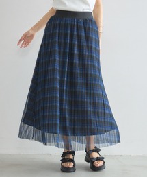 シアーチェックプリーツスカート