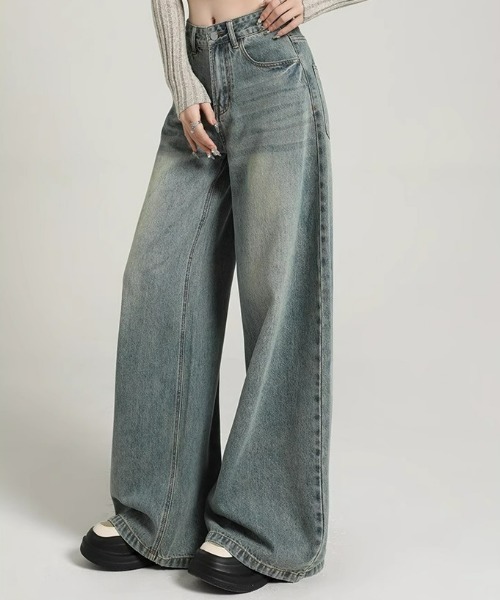 REBALANCE（リバランス）の「ワイドデニムパンツ（デニムパンツ・レディース・A・LARGE/X-LARGE/MEDIUM）」の2枚目の写真