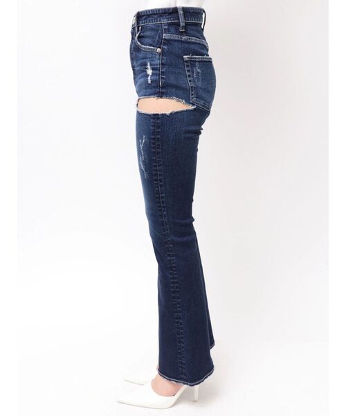 GYDA(ジェイダ)の「ハイウエストSIDE RIPPEDフレアデニムパンツ(デニムパンツ・レディース・ブルー/インディゴブルー・X-SMALL/SMALL/MEDIUM)」の10枚目の写真