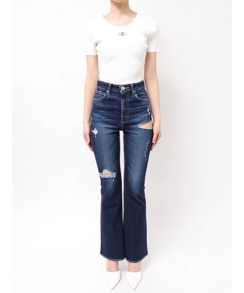 GYDA(ジェイダ)の「ハイウエストSIDE RIPPEDフレアデニムパンツ(デニムパンツ・レディース・ブルー/インディゴブルー・X-SMALL/SMALL/MEDIUM)」の17枚目の写真