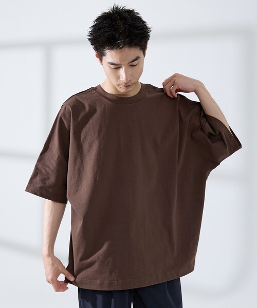 ABAHOUSE GRAY（アバハウスグレイ）の「ヘビーウェイト ドルマンバレル Tシャツ（Tシャツ/カットソー・メンズ・グレイッシュブルー/ブラック/ホワイト/ブラウン・フリー）」の3枚目の写真
