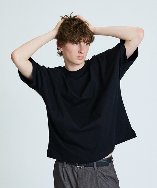 ABAHOUSE GRAY（アバハウスグレイ）の「ヘビーウェイト ドルマンバレル Tシャツ（Tシャツ/カットソー・メンズ・グレイッシュブルー/ブラック/ホワイト/ブラウン・フリー）」の2枚目の写真