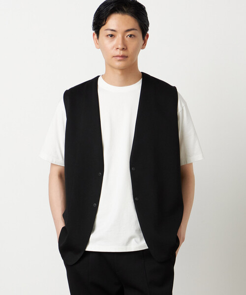 COMME CA ISM(コムサイズム)の「【セットアップ対応】ダンボールニット ベスト(ベスト・メンズ・ブラック/チャコール・MEDIUM/LARGE)」の5枚目の写真