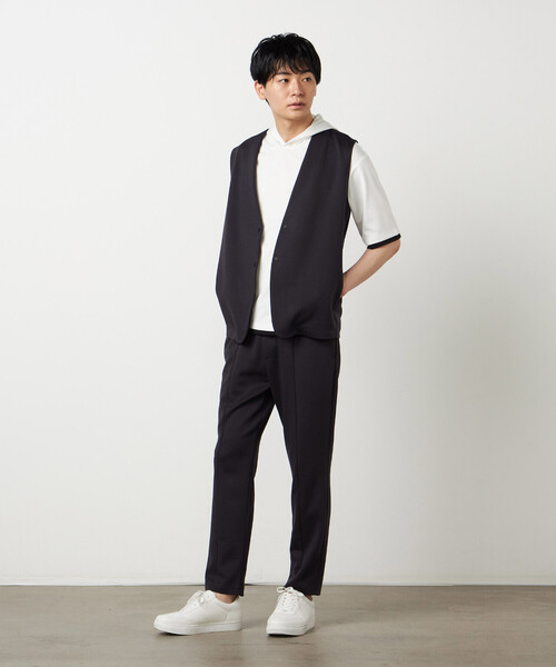 COMME CA ISM(コムサイズム)の「【セットアップ対応】ダンボールニット ベスト(ベスト・メンズ・ブラック/チャコール・MEDIUM/LARGE)」の6枚目の写真