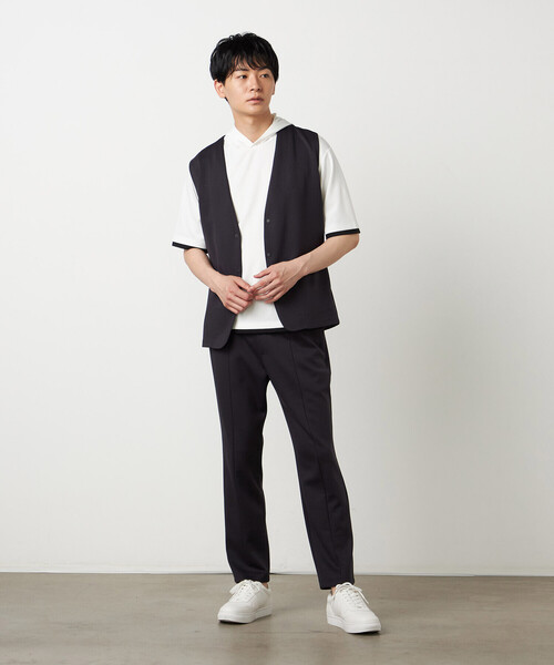 COMME CA ISM(コムサイズム)の「【セットアップ対応】ダンボールニット ベスト(ベスト・メンズ・ブラック/チャコール・MEDIUM/LARGE)」の7枚目の写真