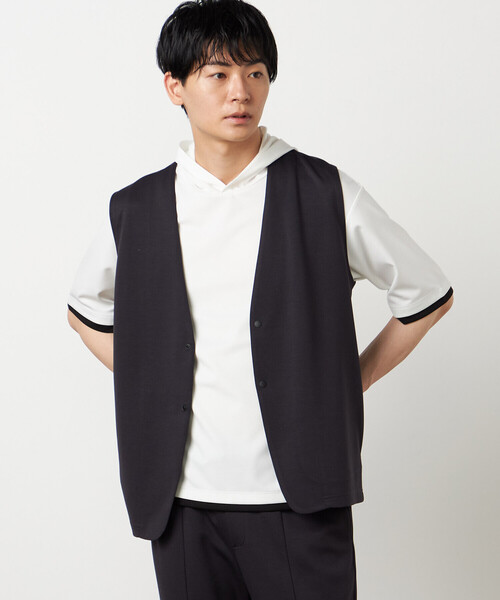 COMME CA ISM(コムサイズム)の「【セットアップ対応】ダンボールニット ベスト(ベスト・メンズ・ブラック/チャコール・MEDIUM/LARGE)」の8枚目の写真