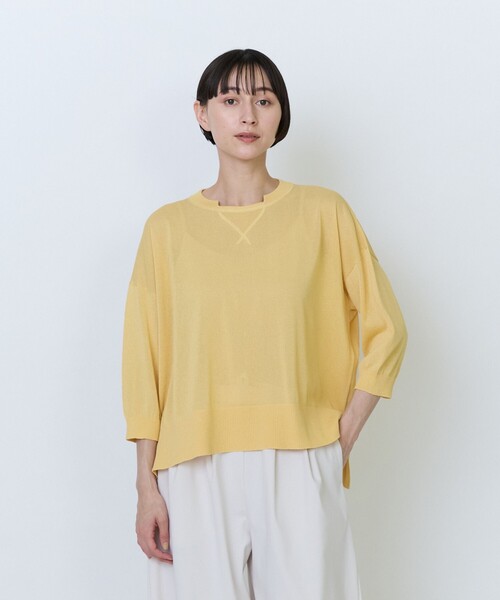 LOISIR(ロワズィール)の「エステルペーパー鹿の子編みプルオーバー(ニット/セーター・レディース・ベージュ/ブルーグレー/イエロー・FREE)」の3枚目の写真