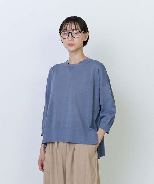 LOISIR(ロワズィール)の「エステルペーパー鹿の子編みプルオーバー(ニット/セーター・レディース・ベージュ/ブルーグレー/イエロー・FREE)」の1枚目の写真
