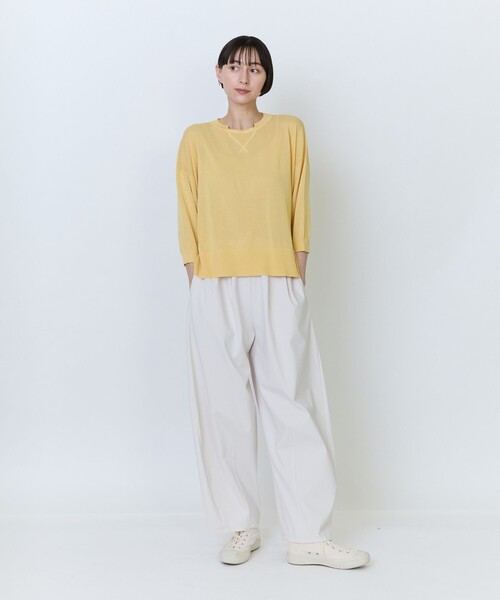 LOISIR(ロワズィール)の「エステルペーパー鹿の子編みプルオーバー(ニット/セーター・レディース・ベージュ/ブルーグレー/イエロー・FREE)」の4枚目の写真