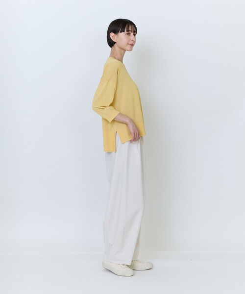 LOISIR(ロワズィール)の「エステルペーパー鹿の子編みプルオーバー(ニット/セーター・レディース・ベージュ/ブルーグレー/イエロー・FREE)」の5枚目の写真