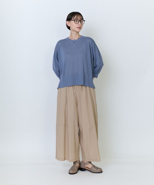 LOISIR(ロワズィール)の「エステルペーパー鹿の子編みプルオーバー(ニット/セーター・レディース・ベージュ/ブルーグレー/イエロー・FREE)」の7枚目の写真