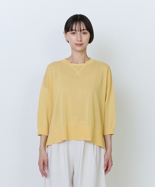 LOISIR(ロワズィール)の「エステルペーパー鹿の子編みプルオーバー(ニット/セーター・レディース・ベージュ/ブルーグレー/イエロー・FREE)」の12枚目の写真