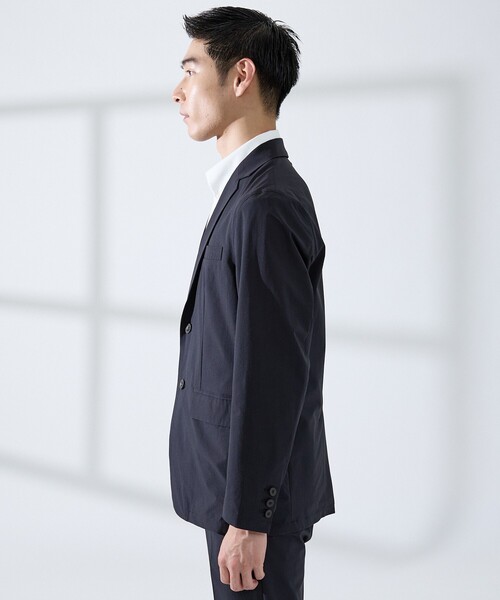 ABAHOUSE GRAY（アバハウスグレイ）の「【レギュラーフィット】360°ストレッチ リップストップ ジャケット / セットアップ対応 / WEB限定（テーラードジャケット・メンズ・チャコールグレー/ブラック/ネイビー・48/44/50/46）」の6枚目の写真
