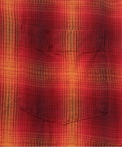 MINEDENIM(マインデニム)の「MINEDENIM (マインデニム)Rayon Dobby Plaid S.S Open Collar SH(シャツ/ブラウス・メンズ・ブラック/レッド・1/2/3)」の7枚目の写真