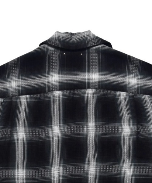 MINEDENIM(マインデニム)の「MINEDENIM (マインデニム)Rayon Dobby Plaid S.S Open Collar SH(シャツ/ブラウス・メンズ・ブラック/レッド・1/2/3)」の12枚目の写真