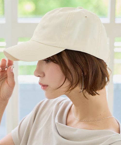 KOBE LETTUCE(コウベレタス)の「つば長めキャップ(キャップ・レディース・ネイビー/ブラック/アイボリー系・FREE)」の6枚目の写真