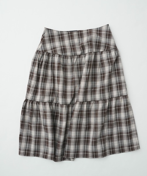 FCMM(エフシーエムエム)の「CHECK SKIRT/チェックスカート(スカート・レディース・ダークブルー/ブラウン/ネイビー・MEDIUM/SMALL)」の9枚目の写真