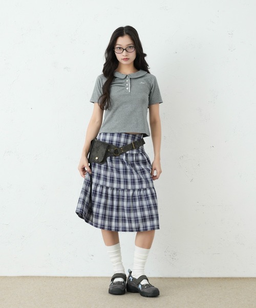 FCMM(エフシーエムエム)の「CHECK SKIRT/チェックスカート(スカート・レディース・ダークブルー/ブラウン/ネイビー・MEDIUM/SMALL)」の22枚目の写真