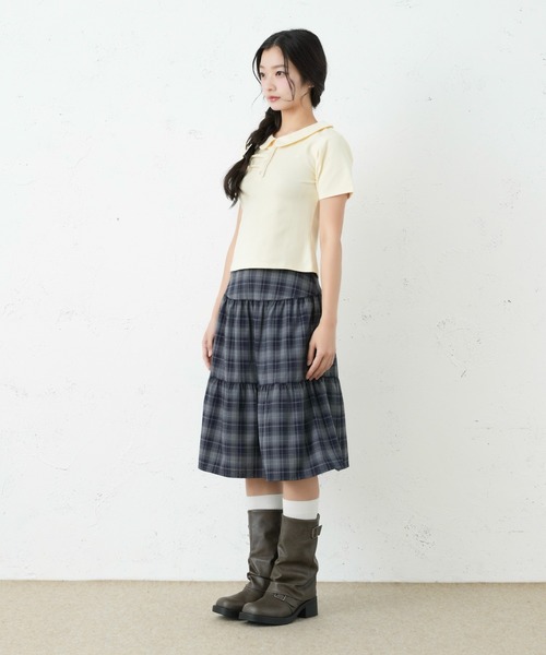 FCMM(エフシーエムエム)の「CHECK SKIRT/チェックスカート(スカート・レディース・ダークブルー/ブラウン/ネイビー・MEDIUM/SMALL)」の16枚目の写真