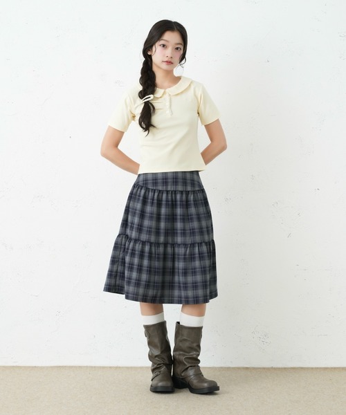 FCMM(エフシーエムエム)の「CHECK SKIRT/チェックスカート(スカート・レディース・ダークブルー/ブラウン/ネイビー・MEDIUM/SMALL)」の15枚目の写真