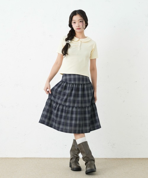 FCMM(エフシーエムエム)の「CHECK SKIRT/チェックスカート(スカート・レディース・ダークブルー/ブラウン/ネイビー・MEDIUM/SMALL)」の14枚目の写真
