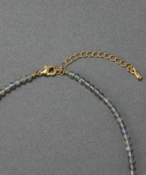 Phoebe(フィービィー)の「【金属アレルギー対応】ウィスパーストーンネックレス 天然石/ビーズネックレス/ステンレス/全長40cm(ネックレス・レディース・ピンク/ブルー/グレー・FREE)」の8枚目の写真
