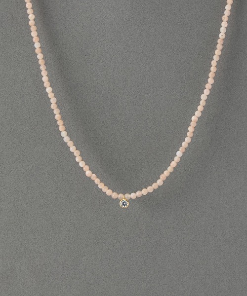 Phoebe(フィービィー)の「【金属アレルギー対応】ウィスパーストーンネックレス 天然石/ビーズネックレス/ステンレス/全長40cm(ネックレス・レディース・ピンク/ブルー/グレー・FREE)」の13枚目の写真