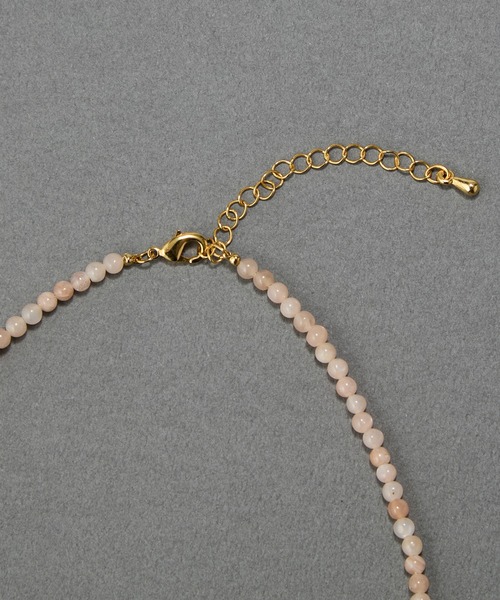 Phoebe(フィービィー)の「【金属アレルギー対応】ウィスパーストーンネックレス 天然石/ビーズネックレス/ステンレス/全長40cm(ネックレス・レディース・ピンク/ブルー/グレー・FREE)」の20枚目の写真