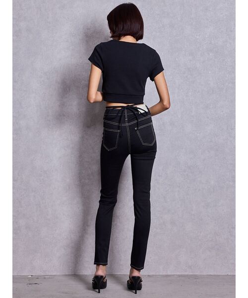 GYDA（ジェイダ）の「ハイウエストワンウォッシュスキニーパンツ（デニムパンツ・レディース・ブラック・LARGE/X-SMALL）」の6枚目の写真