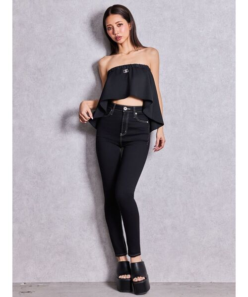 GYDA（ジェイダ）の「ハイウエストワンウォッシュスキニーパンツ（デニムパンツ・レディース・ブラック・LARGE/X-SMALL）」の14枚目の写真