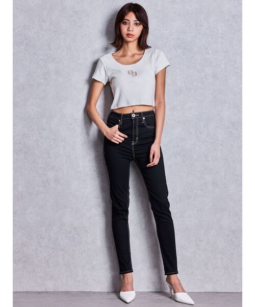 GYDA（ジェイダ）の「ハイウエストワンウォッシュスキニーパンツ（デニムパンツ・レディース・ブラック・LARGE/X-SMALL）」の21枚目の写真