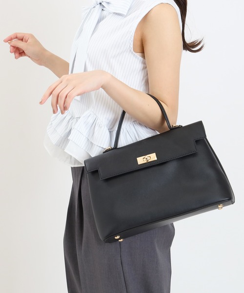 TRUDEA(トルディア)の「ワンハンドルバック(ハンドバッグ・レディース・ブラウン/グレイッシュベージュ/ブラック/チャコールグレー・MEDIUM)」の13枚目の写真