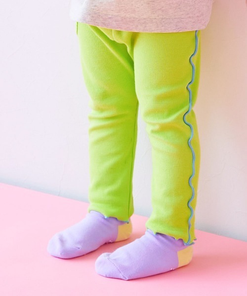 devirock(デビロック)の「【EN-JOY】どっちも前だから1人でお着替え ガールズ メロウ リブパンツ(その他パンツ・キッズ・ブラック系その他/ベージュ系その他2/ブルー系/オートミール/チャコール/チェリーピンク/ライトグリーン系/ライトパープル/グレー系その他/ベージュ系その他・80cm/100cm/110cm/120cm/90cm/130cm)」の7枚目の写真