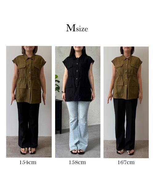 prose verse(プロズヴェール)の「ウエストドロストシアーベスト(ベスト・レディース・カーキ/ブラック・LARGE/MEDIUM)」の15枚目の写真