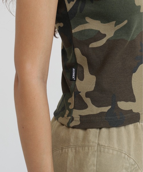 AVIREX（アヴィレックス）の「《WEB限定/DAILY/デイリー/WOMAN》 RIB CAMO S/S CREW NECK T-SHIRT（Tシャツ/カットソー・レディース・グレー系カモフラージュ/グリーン系カモフラージュ・M/S）」の9枚目の写真